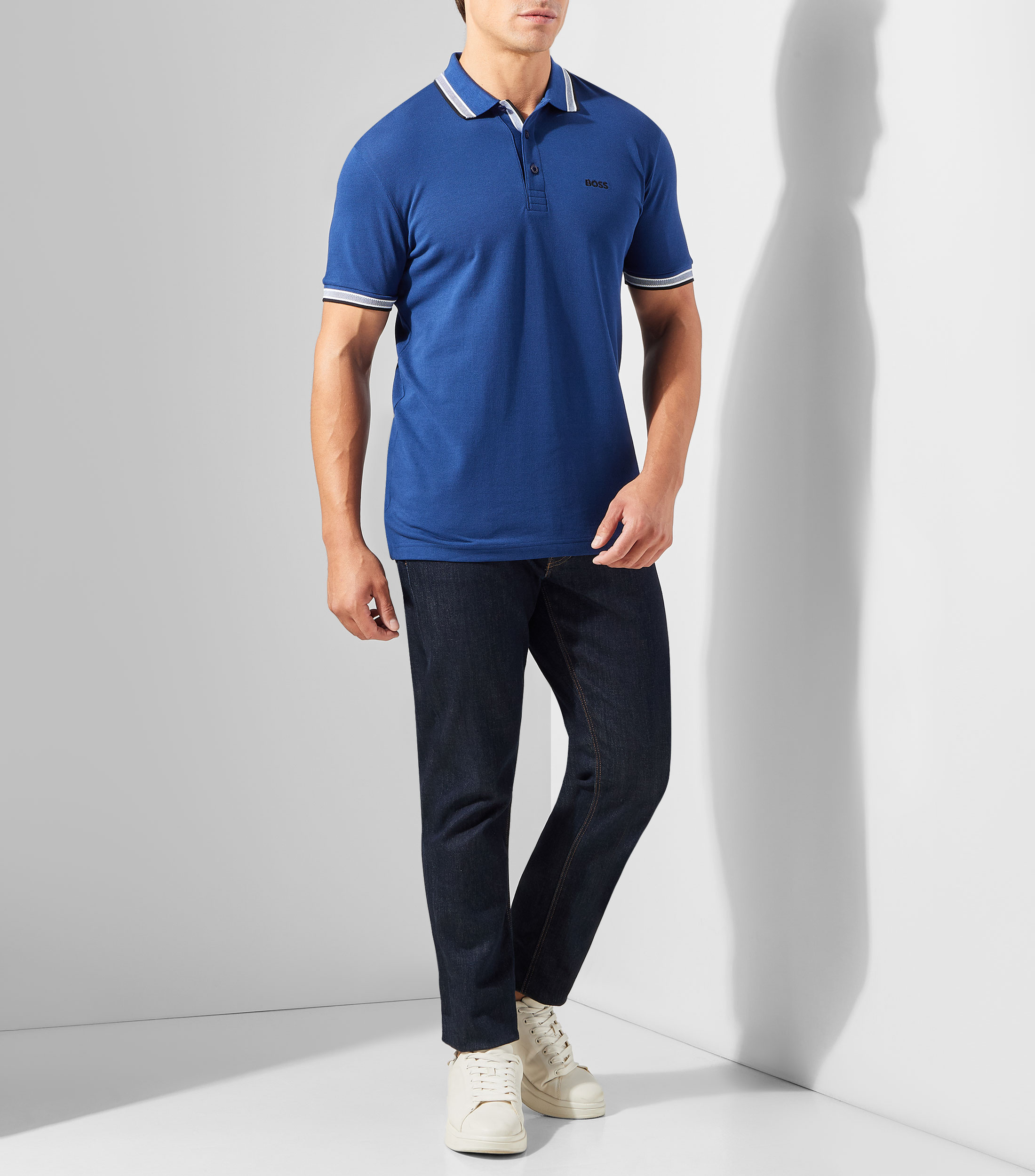 Playera tipo polo manga corta lisa Hombre